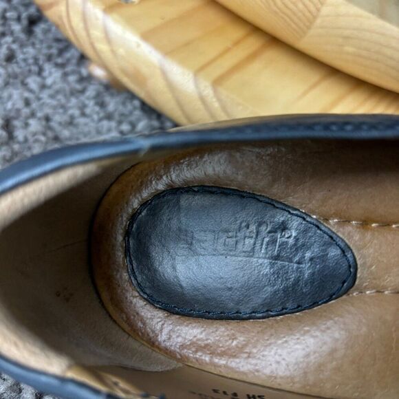 Earth Day Tripper Kitten Heel Shoe Womens 6 Leather Admiral Blue Slip On Pump - Picture 8 of 11